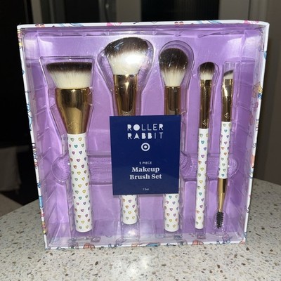 Roller Rabbit x Target - 5pc Disco Hearts Wave Makeup Brush Set NEW SEALED   