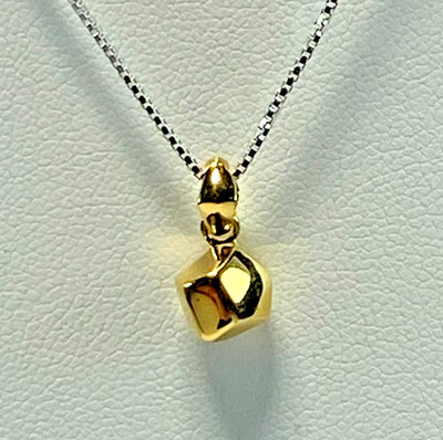 18K Gold über Sterlingsilber Kit Heide Perlen Anhänger Halskette, 16''/18'' Neu mit Etikett