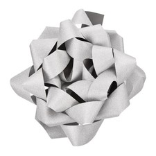 2 PCS 8-inch Large Silver Glitter Self-Adhesive Christmas Bows for Gift Wrap