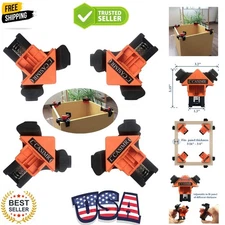90 Degree Corner Clamp, 4 Pack Adjustable Single Handle Spring Loaded Right A...