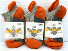 3 Pair Bombas Bee Better Women  s ANKLE SOCKS Orange  Gray Size Small 4-7 1/2 