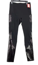 Spanx Every Wear Gloss Pockets Leggings Women’s Size XS Very Black Tummy Control