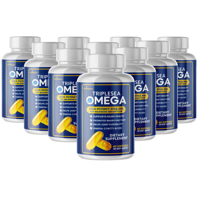 Triplesea Omega- Heart & Brain Support- 10 Bottles- 600 Capsules