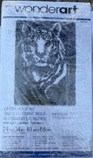 WonderArt Black  White Tiger Latch Hook Rug Kit 426126 when Finished 24" x34"