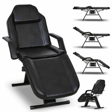 Adjustable Portable Massage Table Recliner Chair Tattoo Spa Salon Bed w/ Tray