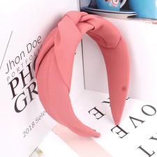 New Fashion Knotted Headbands for Women Solid Color Girls Cloth Hair Bands Wide