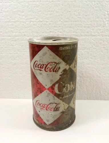 Vintage Steel Pull Tab Coca Cola Diamond Shape Soda Can