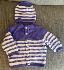 Baby Clothes Hand Knit/Crocheted Sweater & Ha...