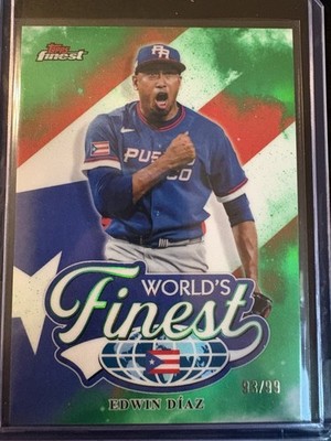 Edwin Diaz 2026 Topps Finest - Worlds Finest Green Refractor /99 Puerto Rico