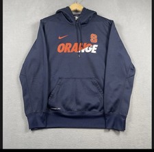 Syracuse University Nike Hoodie Mens Large Blue Therma Fit Sweatshirt Check Logo