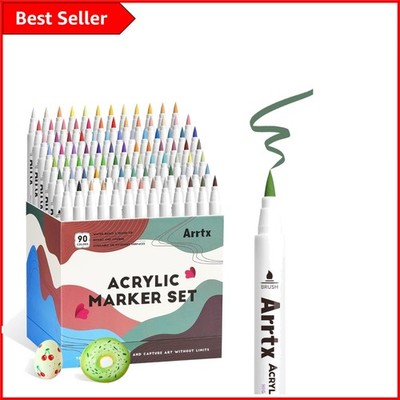 90 lebendige Farben Acrylfarbe Marker - perfekt für Künstler & DIY Handwerk