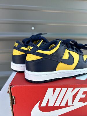 Nike Dunk Low Varsity Maize Michigan Little Kids Size 12c CW1588