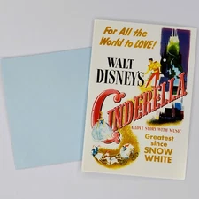 Cinderella Blank Notecard Mary Blair Disney Store Movie Poster Envelope Postcard