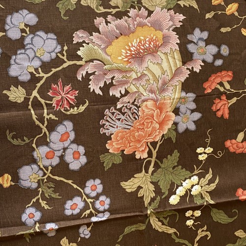 Lee Jofa Ch'ien Tela Estampado Pulmón Nogal Lino Algodón Hecho en EE. UU. 20.5" X 27" - Imagen 7 de 13