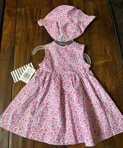 Nine West Baby Girls Floral Dress With Matching Hat Size 3-6M NWT - Picture 2 of 9