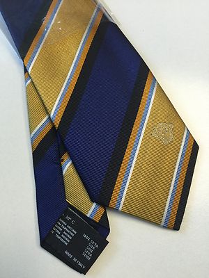New Genuine Gianni Versace Blue Yellow Black 100% Silk Made In Italy Tie 159