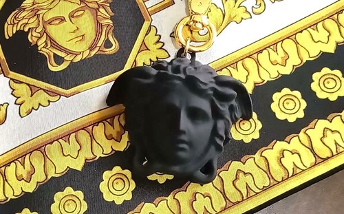 VERSACE Italia La Medusa Diseñador Silicona Llavero Cadena Dije Negro ¡NUEVO CON ETIQUETAS! - Imagen 8 de 24