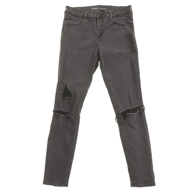 Old Navy Rockstar Skinny Jeans Womens 12 Distressed Dark Gray Denim