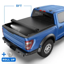 8FT Roll-Up Soft Tonneau Cover Waterproof For 2009-2014 Ford F150 F-150 Long Bed