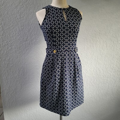 Anthropologie Tabitha Dress Retro Geometric Sleeveless Fit & Flare Lorel Size 0