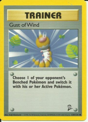 Gust of Wind 120/130 Base Set 2 Common Light Play LP Pokemon DNA GAMES