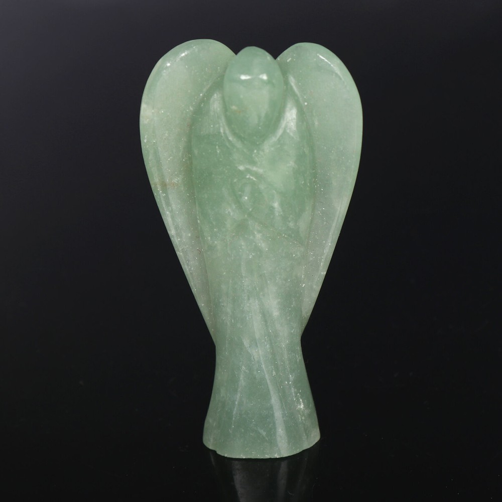 327.2 Ct. Natural Angel Statue Green Aventurine Stone Figure Home Decoration