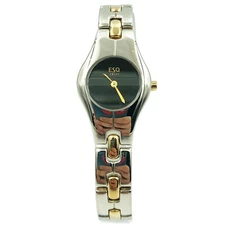 ESQ Movado Tonneau Two-Tone Steel Black Dial Quartz Ladies Watch 07100710