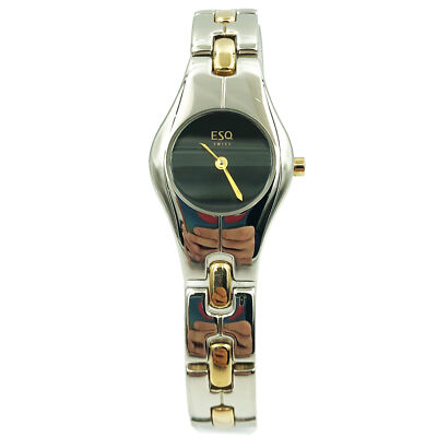 ESQ Movado Tonneau Two-Tone Steel Black Dial Quartz Ladies  display picture 3
