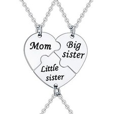 3PCs/Set Mom Big Sister Little Sister Mom Necklaces Set Mother Daughters Matc...