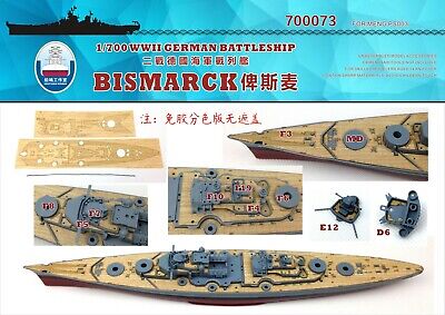 Shipyard 1/700 700090 Wood Deck German Bismarck for Flyhawk