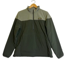 L.L. Bean Size Medium Insulated Primaloft 1/2 Zip Green Pullover