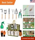 Durable Rust-Proof Gardening Tools Set with Ergonomic Tote Bag - Perfect Gift