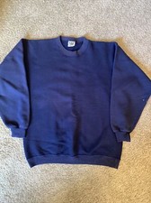 Vintage LA Red Ford Blue Two Tone Sweatshirt Blank Crew Neck Sz L Made In USA