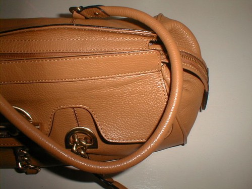 NEW CHARLES DAVID Large Camel Leather Handbag - Picture 6 of 12