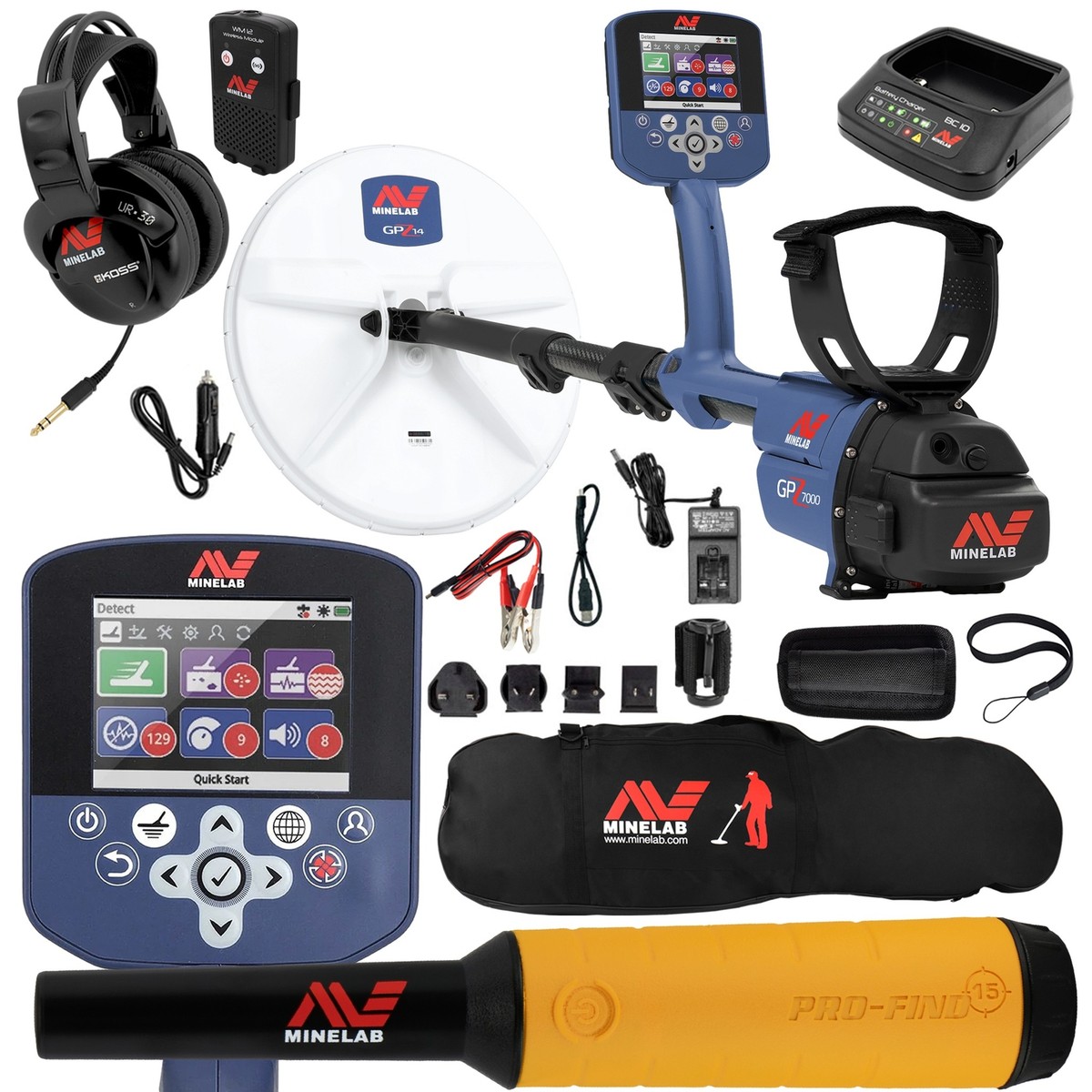 Minelab GPZ 7000 All Terrain Gold Metal Detector with Pro Find 15