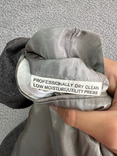 VINTAGE Perry Ellis Blazer Mens Large* Gray Wool Jacket Sport Coat Made USA READ - Picture 4 of 19