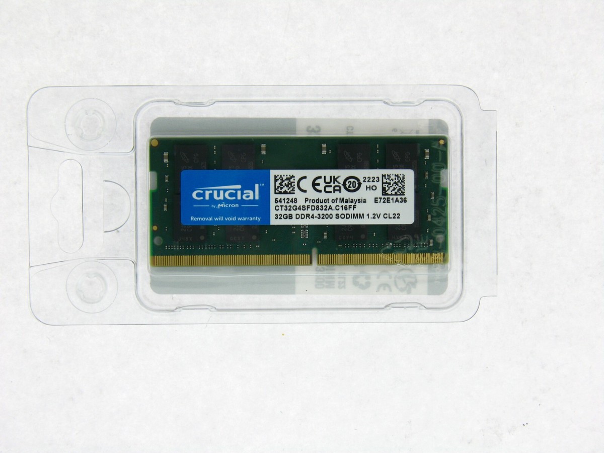 新品未開封 Crucial DDR4 32GB 3200MHz SODIMM Amazon.com: Crucial RAM 32GB Kit (16GBx2) DDR4 3200MHz CL22