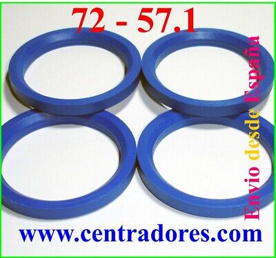 4 CENTRADORES DE LLANTA 63.3-57.1 BAGUES CENTRAGE RIAL ALUTEC AUDI SEAT SKODA VW