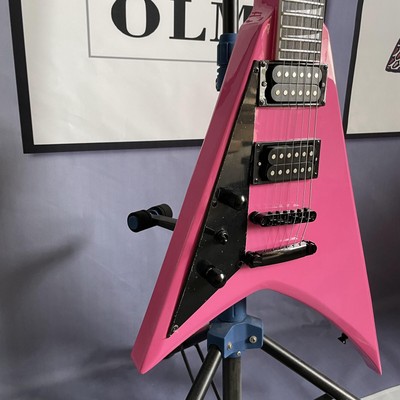 Pink Electric Guitar Swallow tail V 6Strings Fixed Bridge HH Pickups