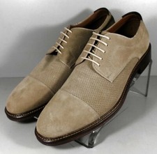 202346 SP50 JOHNSTON MURPHY WARNER PERFED CAP TOE MEN'S SHOE 9 M TAUPE SUEDE