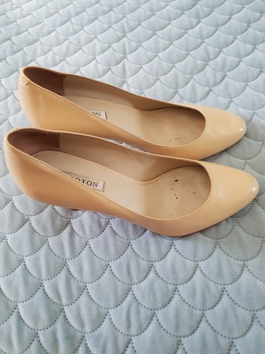 OROTON Beige Patent Leather High Heels Stilletos Size 38 B38 - Picture 2 of 5