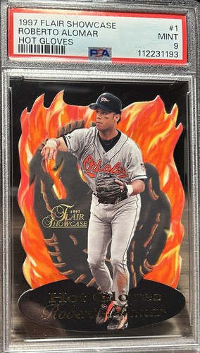 1997 Flair Showcase Hot Gloves #1 Roberto Alomar PSA 9 Baltimore Orioles