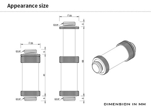 Joint d'expansion réglable SLI/CF mâle vers mâle Barrow G1/4" mâle -21-31/16-22/41-69 mm - Photo 22/23