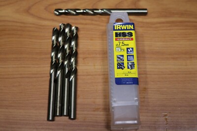 Irwin 10502533 HSS Kobaltbohrer Bits 5er-Pack 7,5 mm OL: 109 mm WL: 69 mm x 5er-Pack