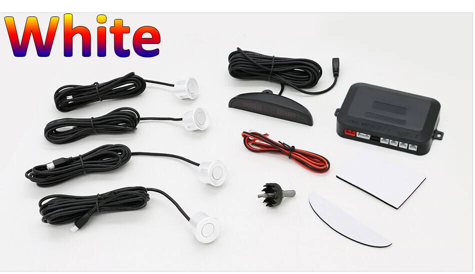 4 Parking Sensors LED Car Auto Backup Reverse Rear Radar System Alert Alarm Kit - Image 2 of 4