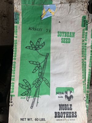 Vintage 60lb Noble Seed Soy Bean Seed Sack