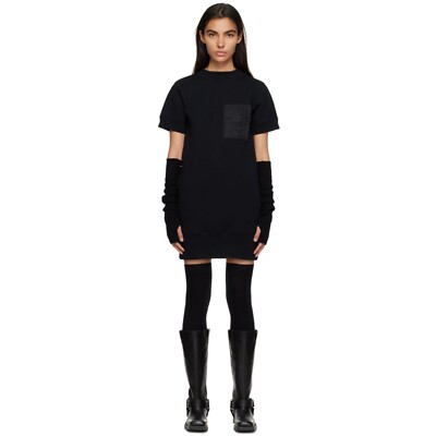 SACAI Sponge Sweatshirt Black Pocket Minidress Dress size 1/ S