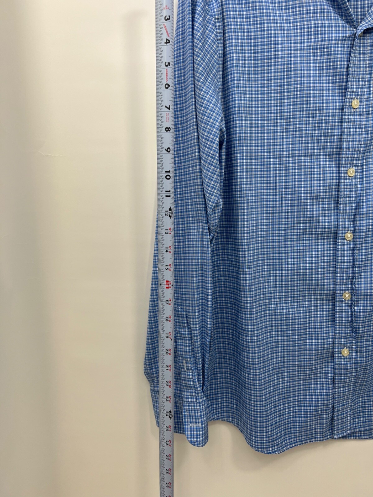 Chaps Performance Button Up Shirt Blue Plaid Long… - image 8