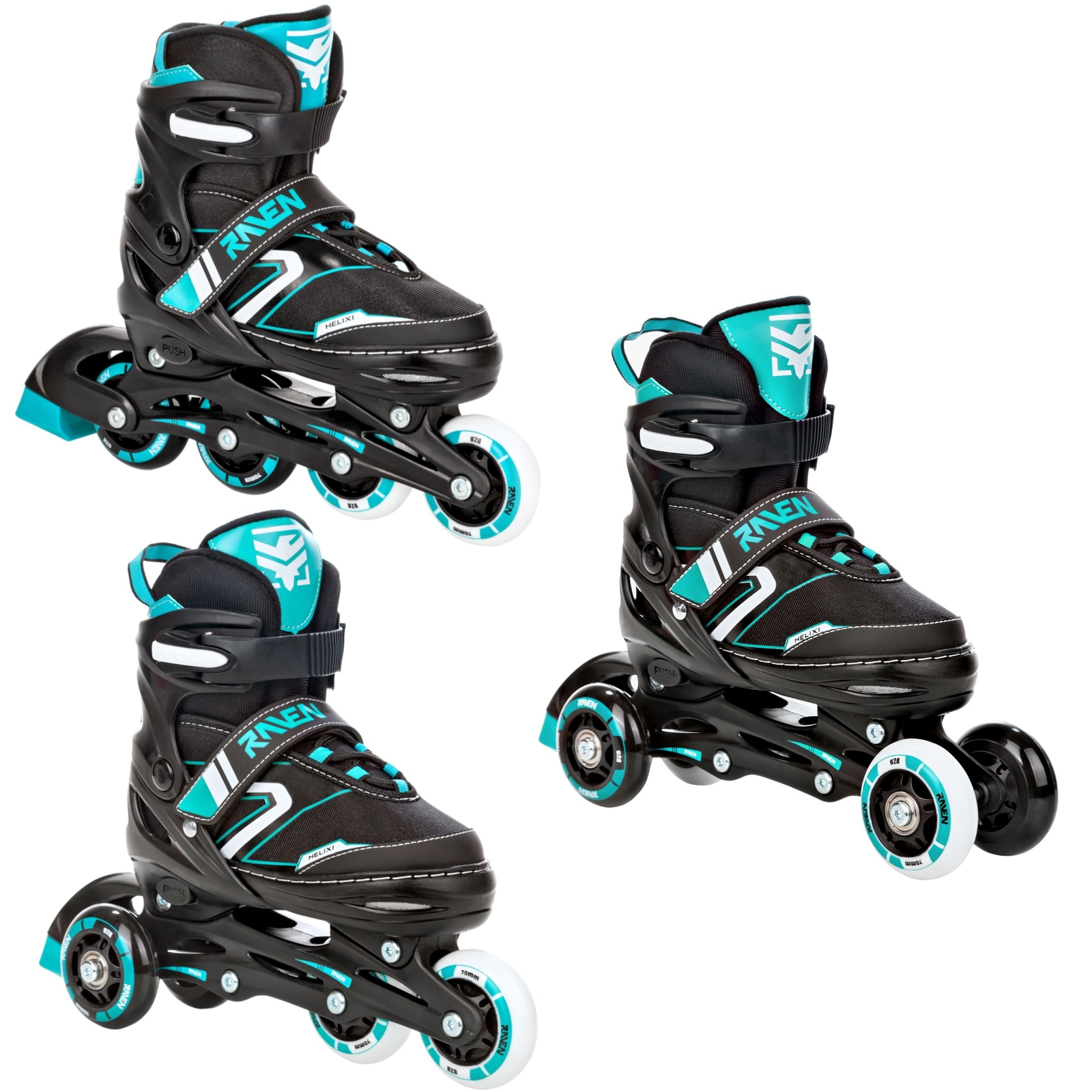 Roller en ligne Helixi triskate évolutif pour apprendre le patinage en famille