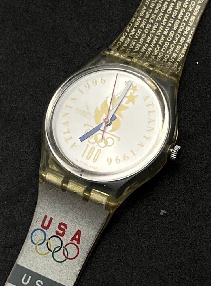 人気大割引 Vintage 1995 SWATCH ATLANTA 1996 Olympics Men's 35mm Quartz その他